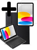 LUQ LUQ iPad 2022 Toetsenbordhoes Met Screenprotector - Zwart