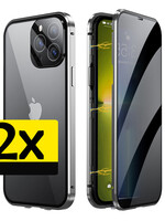 LUQ LUQ iPhone 13 Pro Hoesje Magneet - Zilver - 2 PACK