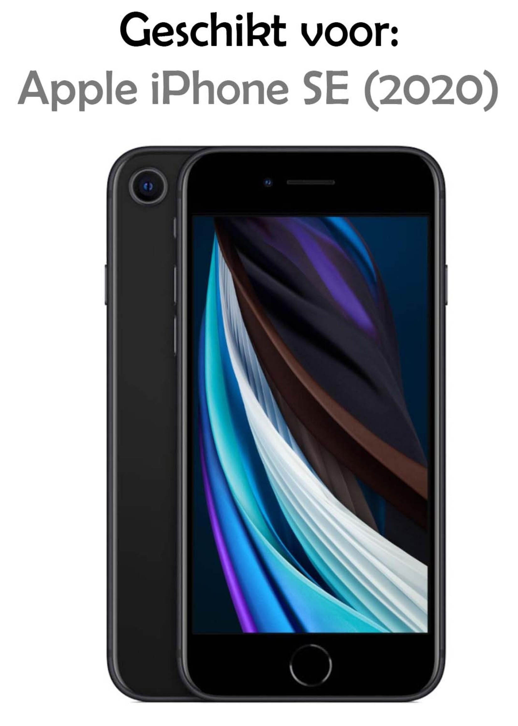 LUQ Hoesje Geschikt voor iPhone SE 2020 Hoesje Magnetische Adsorptie Back Case - Hoes Geschikt voor iPhone SE (2020) Hoesje Met Metalen Frame - Zwart - 2 Stuks