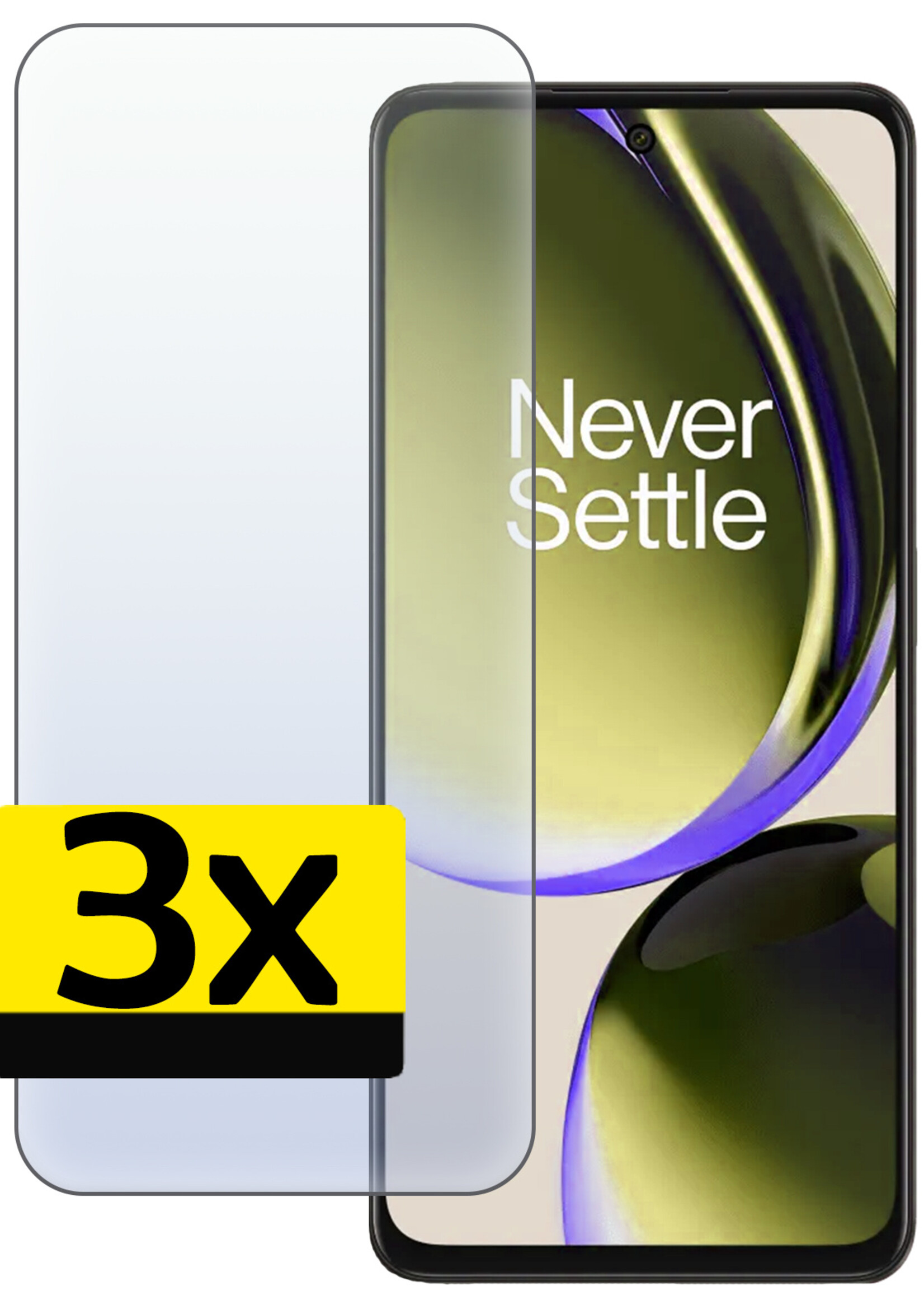 LUQ Screenprotector Geschikt voor OnePlus Nord CE 3 Lite Screenprotector Beschermglas Gehard Glas - Screenprotector Geschikt voor OnePlus Nord CE 3 Lite Screenprotector Glas - 3 Stuks