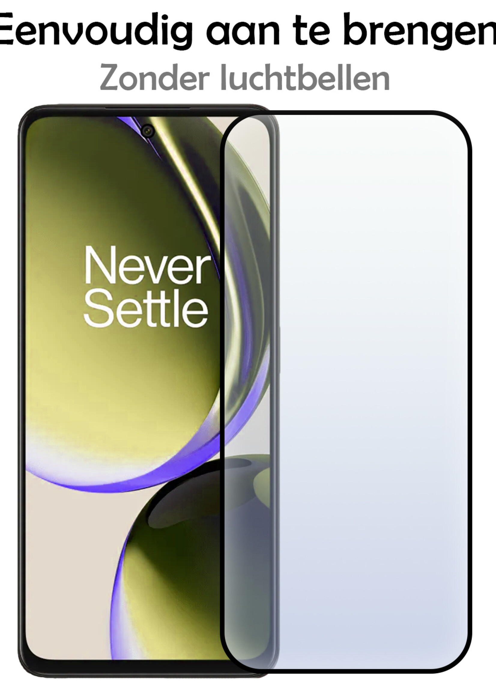 LUQ Screenprotector Geschikt voor OnePlus Nord CE 3 Lite Screenprotector Glas Full Cover - Screenprotector Geschikt voor OnePlus Nord CE 3 Lite Screenprotector Full Cover - 2 Stuks