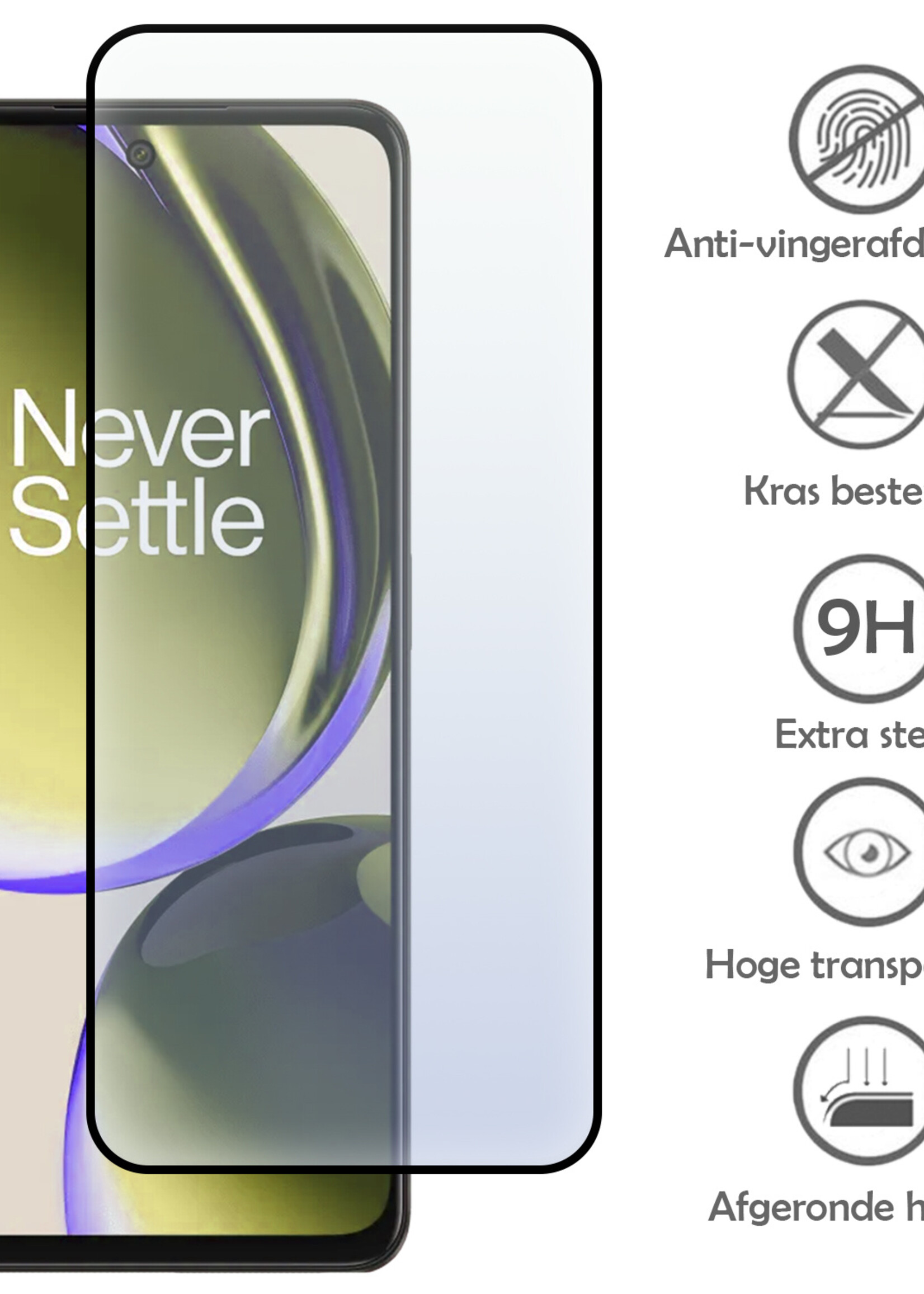 LUQ Screenprotector Geschikt voor OnePlus Nord CE 3 Lite Screenprotector Glas Full Cover - Screenprotector Geschikt voor OnePlus Nord CE 3 Lite Screenprotector Full Cover - 3 Stuks