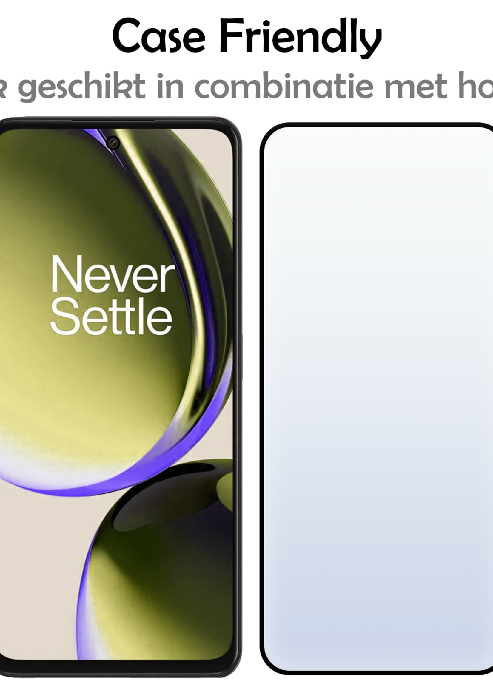 LUQ Screenprotector Geschikt voor OnePlus Nord CE 3 Lite Screenprotector Glas Full Cover - Screenprotector Geschikt voor OnePlus Nord CE 3 Lite Screenprotector Full Cover - 3 Stuks