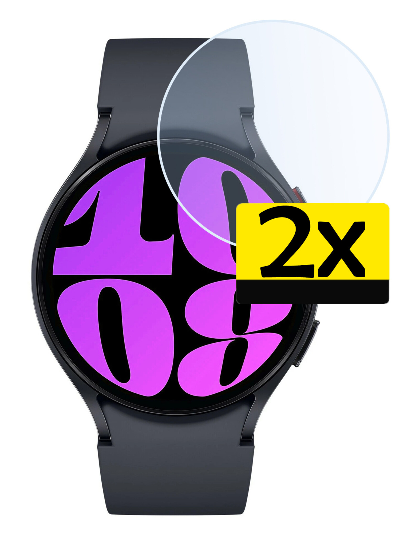 LUQ Screenprotector Geschikt voor Samsung Watch 6 44 mm Screenprotector Bescherm Glas Screen Protector - Screenprotector Geschikt voor Samsung Galaxy Watch 6 (44 mm) Gehard Glas - 2 Stuks