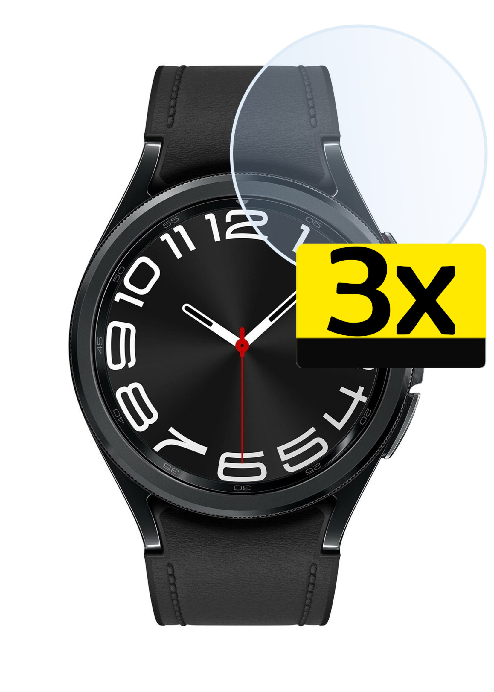 LUQ Screenprotector Geschikt voor Samsung Watch 6 Classic 43 mm Screenprotector Bescherm Glas Screen Protector - Screenprotector Geschikt voor Samsung Galaxy Watch 6 Classic (43 mm) Gehard Glas - 3 Stuks