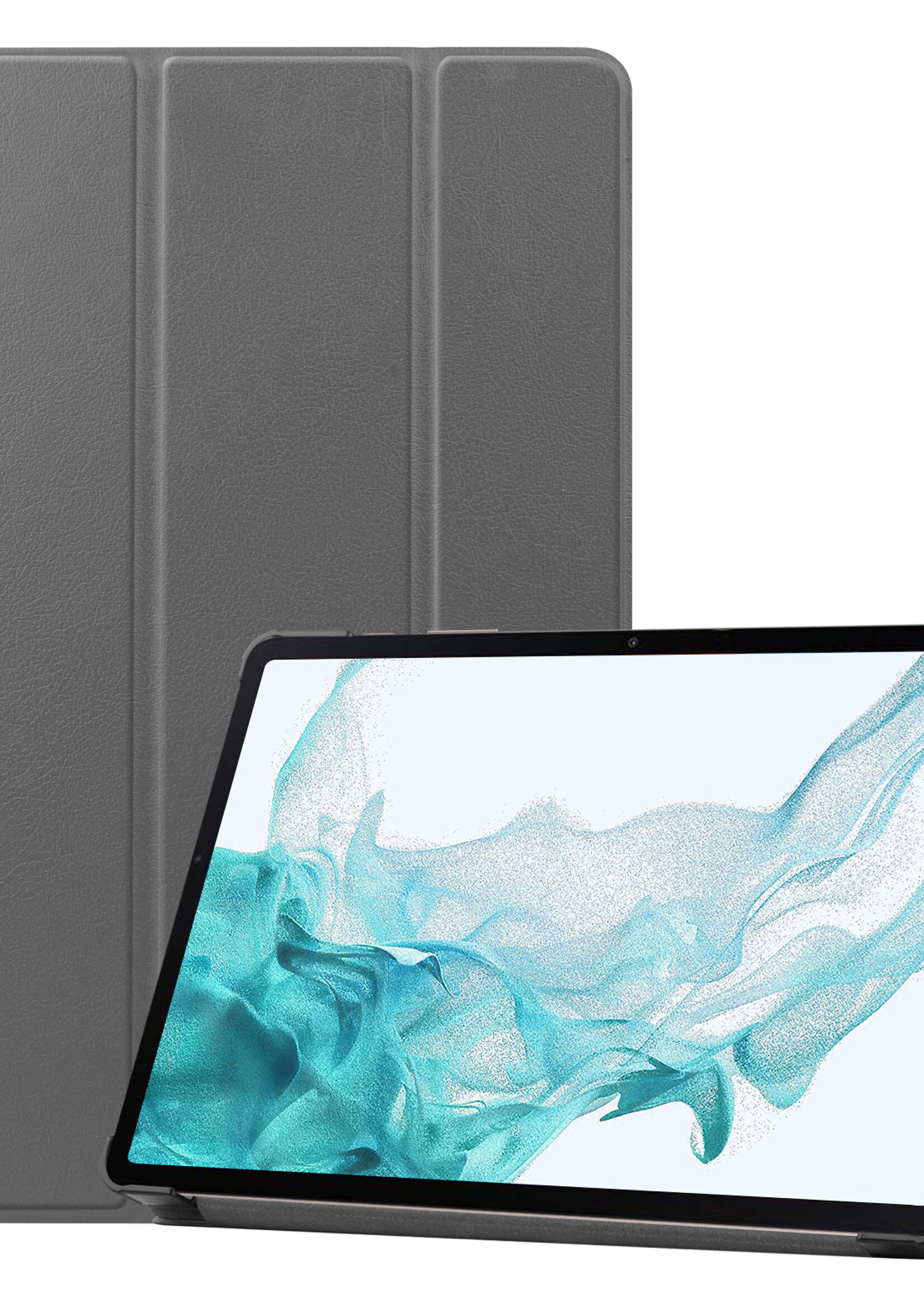 LUQ Hoes Geschikt voor Samsung Galaxy Tab S9 Plus Hoes Luxe Hoesje Case Met Uitsparing Geschikt voor S Pen - Hoesje Geschikt voor Samsung Tab S9 Plus Hoes Cover - Grijs