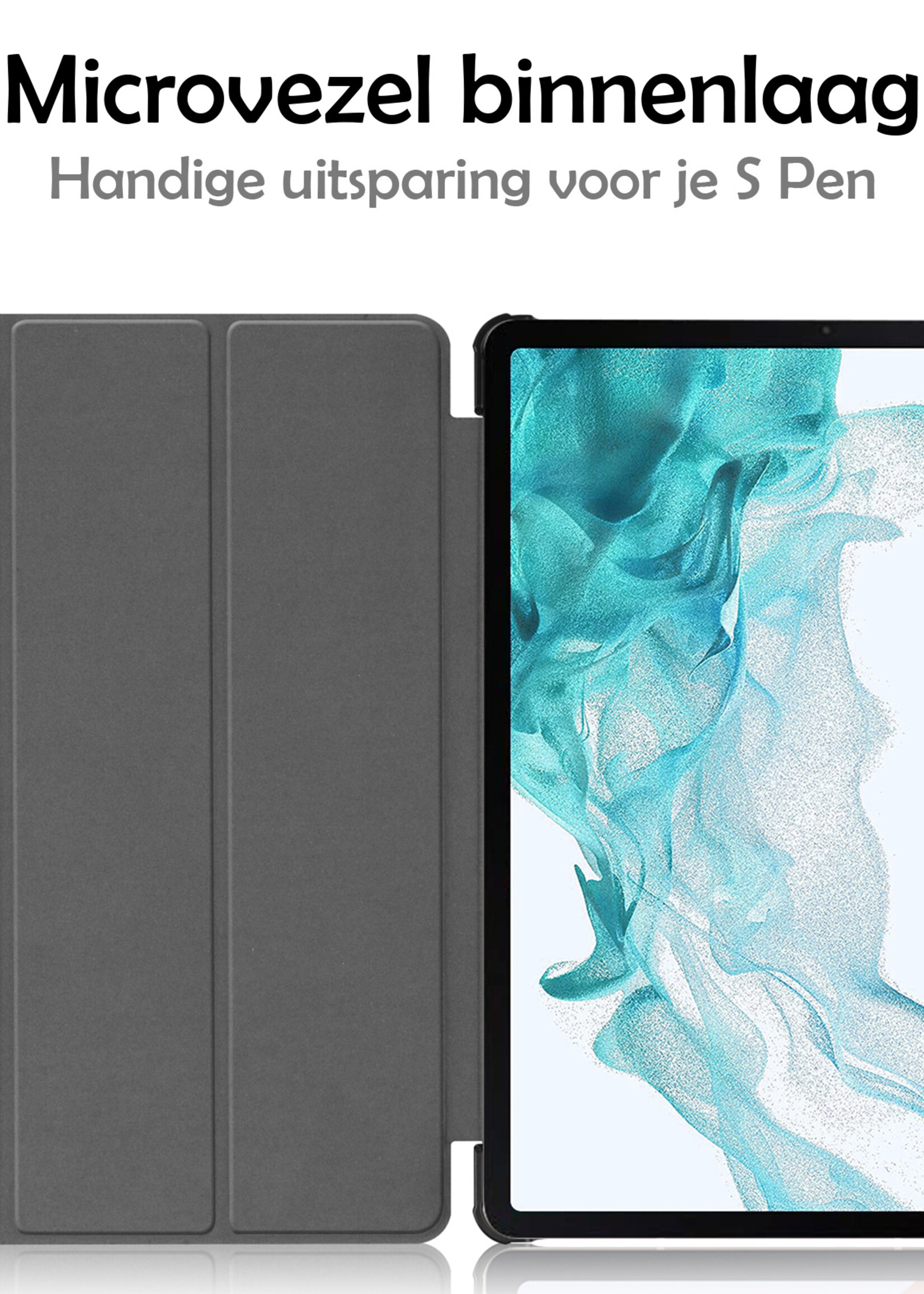 LUQ Hoes Geschikt voor Samsung Galaxy Tab S9 Plus Hoes Luxe Hoesje Case Met Uitsparing Geschikt voor S Pen - Hoesje Geschikt voor Samsung Tab S9 Plus Hoes Cover - Rood