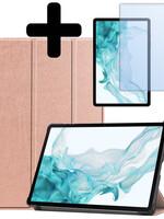 LUQ LUQ Samsung Galaxy Tab S9 Plus Hoesje Met Uitsparing S Pen Met Screenprotector - Rose Goud