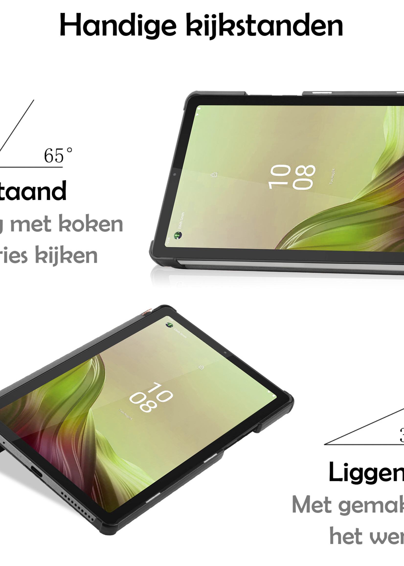 LUQ Hoes Geschikt voor Lenovo Tab M9 Hoes Luxe Hoesje Book Case Met Screenprotector - Hoesje Geschikt voor Lenovo Tab M9 Hoes Cover - Rosé goud