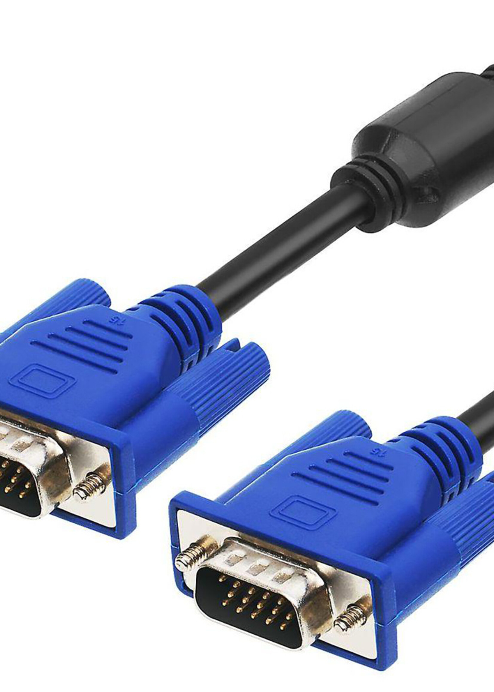 LUQ VGA naar VGA Kabel 1.5 Meter - VGA VGA Kabel - VGA naar VGA Converter Kabel 1080p HD Kwaliteit - Blauw