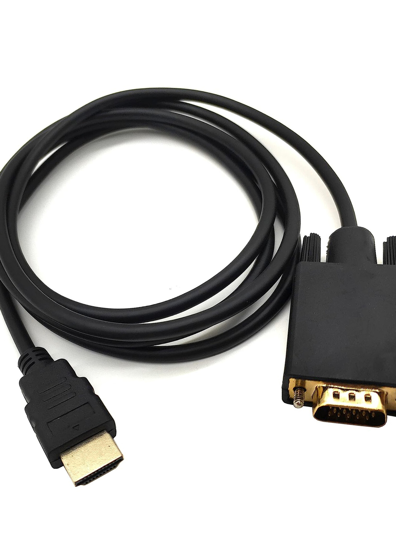 LUQ HDMI naar VGA Kabel 1.8 Meter - HDMI VGA Kabel - HDMI naar VGA Converter Kabel 1080p HD Kwaliteit - Zwart
