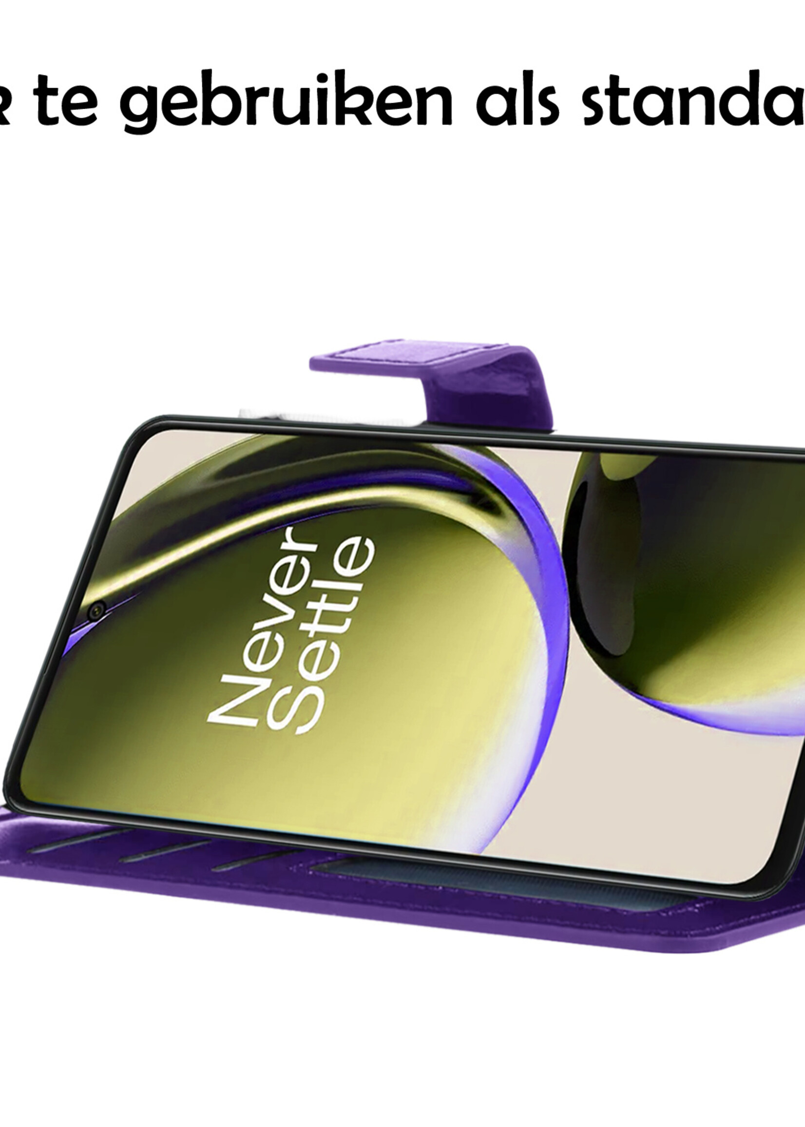 LUQ Hoesje Geschikt voor OnePlus Nord CE 3 Lite Hoesje Book Case Hoes Wallet Cover - Hoes Geschikt voor OnePlus Nord CE 3 Lite Hoesje Bookcase Hoes - Paars