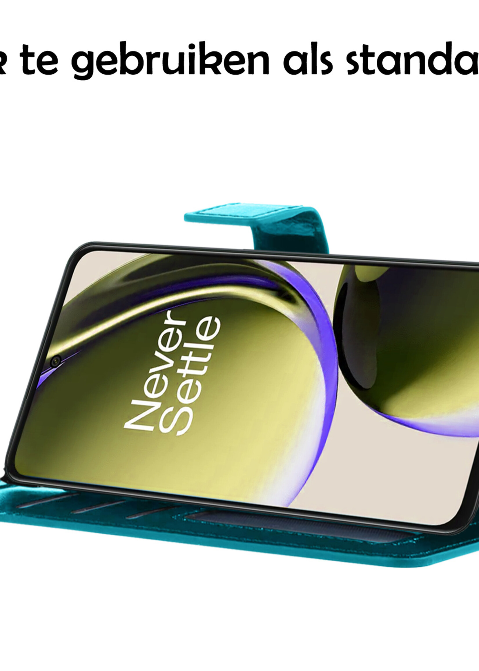 LUQ Hoesje Geschikt voor OnePlus Nord CE 3 Lite Hoesje Book Case Hoes Wallet Cover - Hoes Geschikt voor OnePlus Nord CE 3 Lite Hoesje Bookcase Hoes - Turquoise