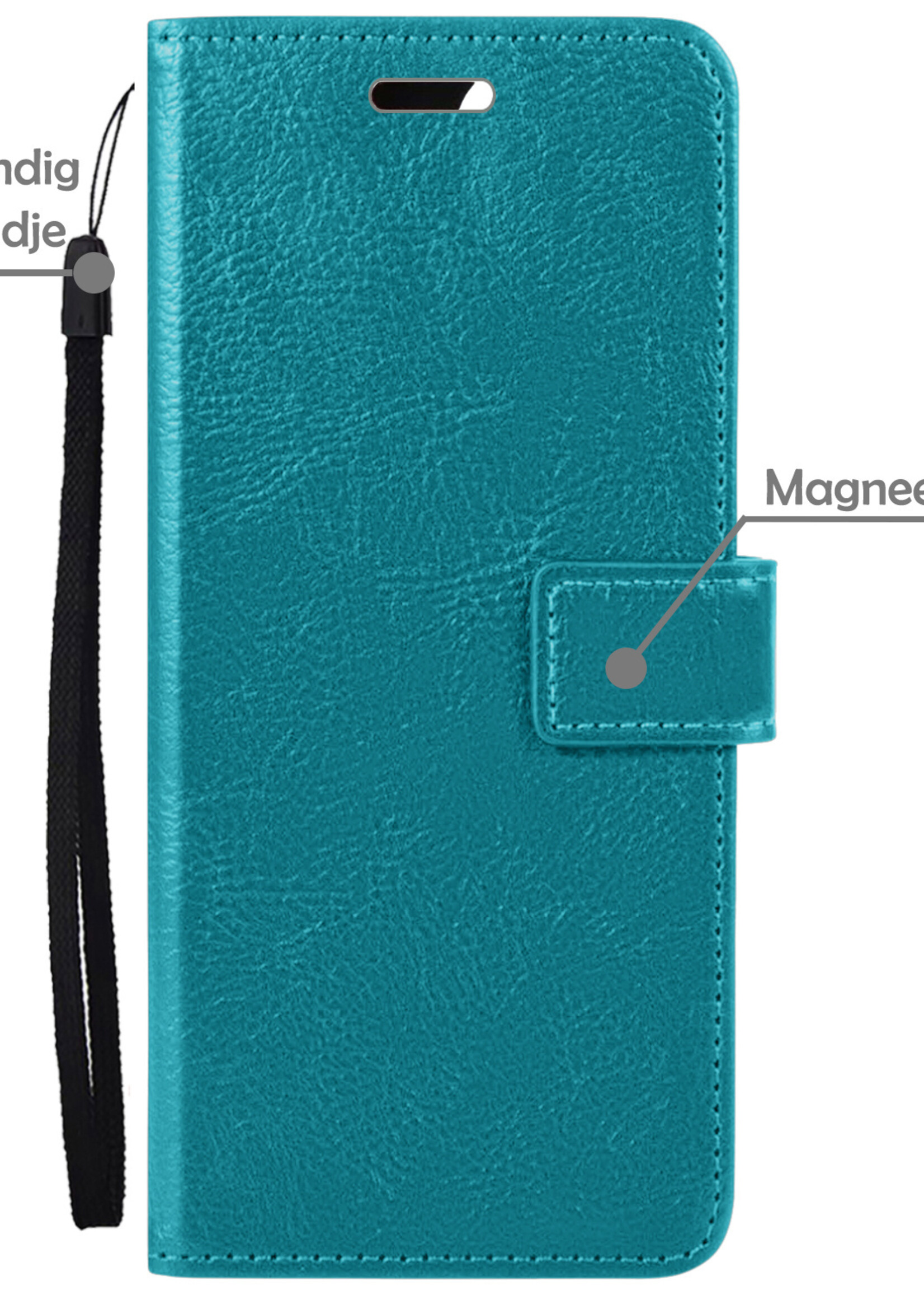 LUQ Hoesje Geschikt voor OnePlus Nord CE 3 Lite Hoesje Book Case Hoes Wallet Cover Met Screenprotector - Hoes Geschikt voor OnePlus Nord CE 3 Lite Hoesje Bookcase Hoes - Turquoise
