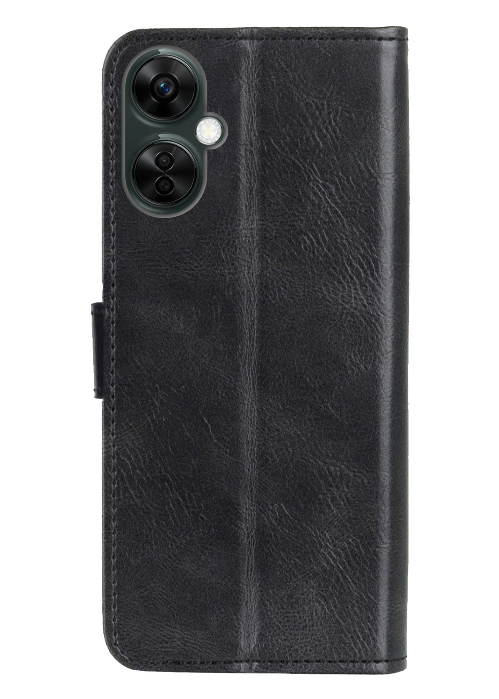 LUQ Hoesje Geschikt voor OnePlus Nord CE 3 Lite Hoesje Book Case Hoes Wallet Cover Met Screenprotector - Hoes Geschikt voor OnePlus Nord CE 3 Lite Hoesje Bookcase Hoes - Zwart