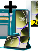 LUQ LUQ OnePlus Nord CE 3 Lite Hoesje Bookcase Turquoise Met 2x Screenprotector