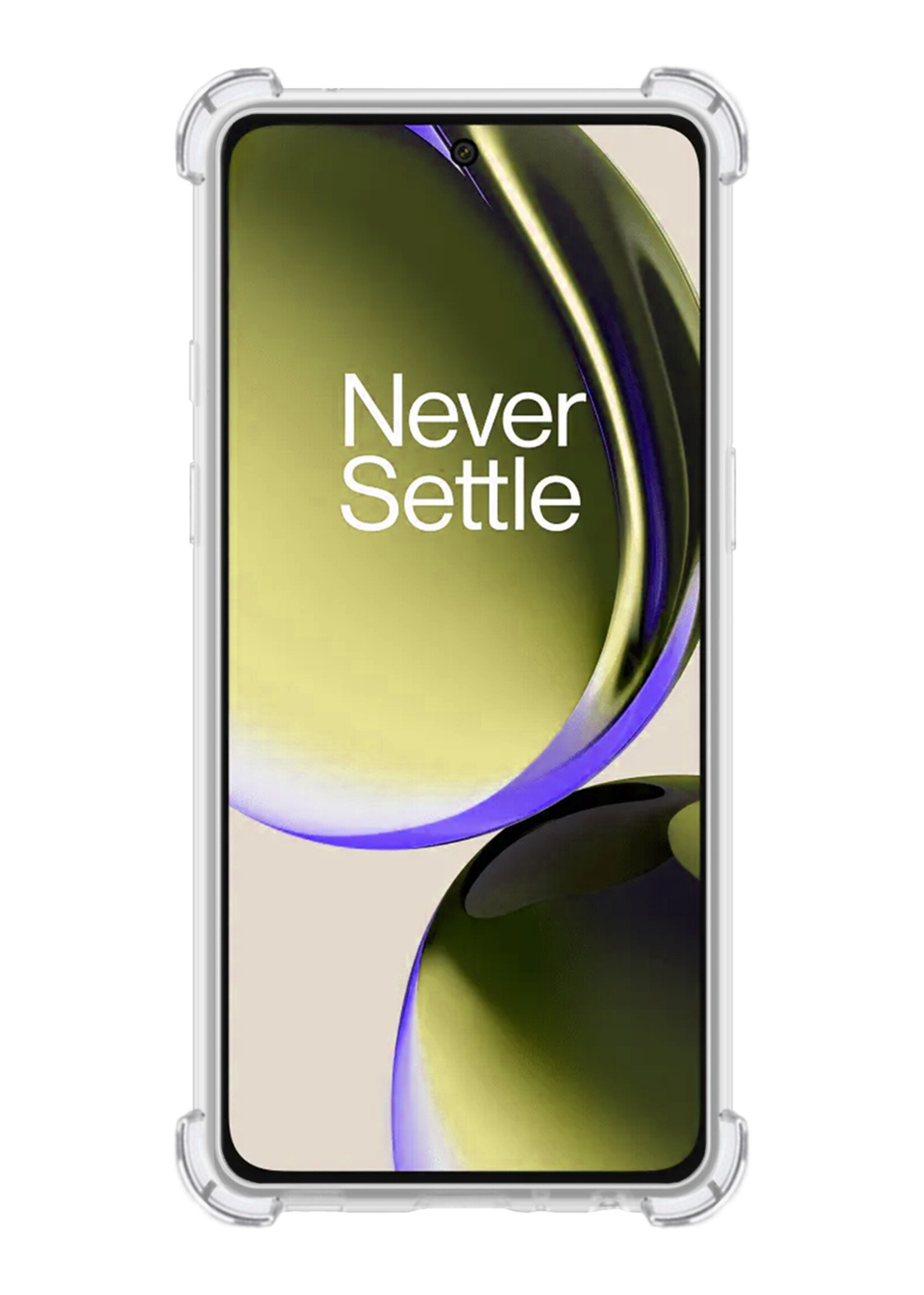 LUQ Hoesje Geschikt voor OnePlus Nord CE 3 Lite Hoesje Shockproof Case Siliconen Met Screenprotector - Hoes Geschikt voor OnePlus Nord CE 3 Lite Hoes Cover Siliconen - Transparant