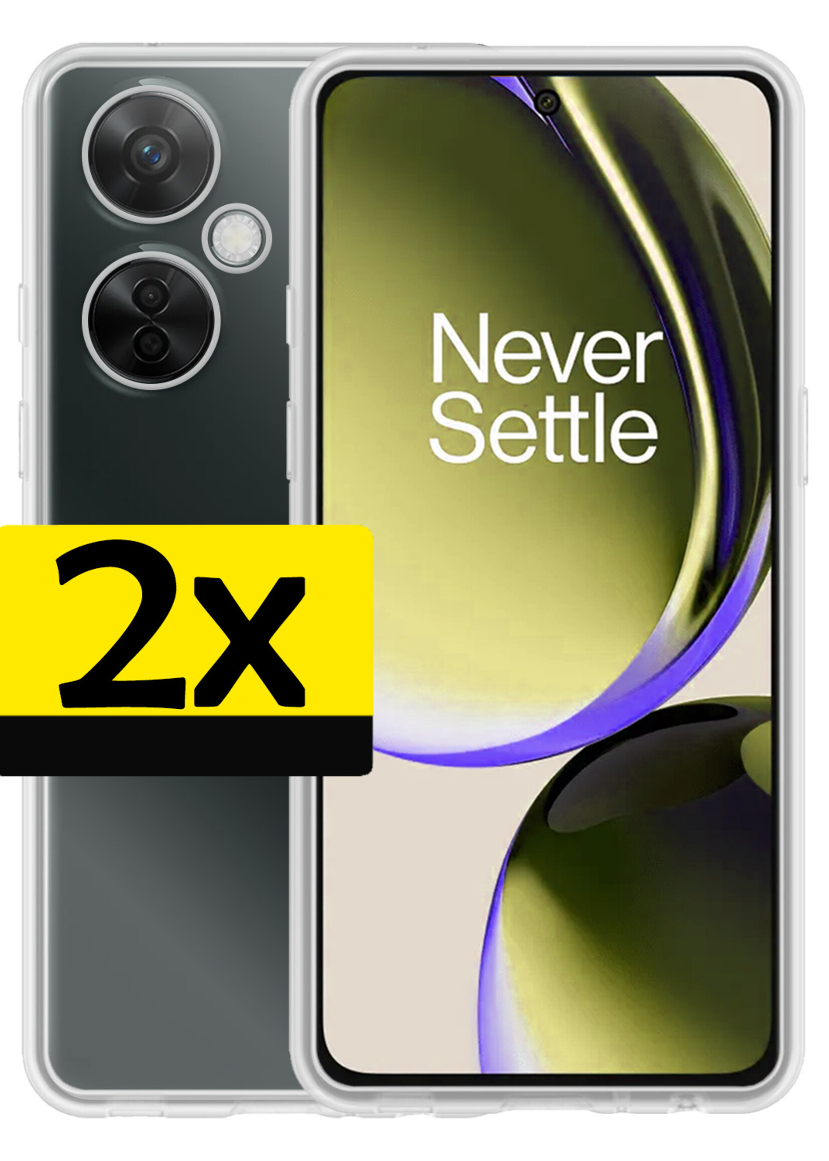 LUQ Hoesje Geschikt voor OnePlus Nord CE 3 Lite Hoesje Siliconen Case - Hoes Geschikt voor OnePlus Nord CE 3 Lite Hoes Siliconen - Transparant - 2 Stuks