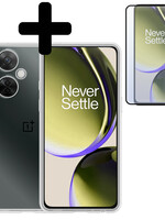LUQ LUQ OnePlus Nord CE 3 Lite Hoesje Siliconen Met Screenprotector - Transparant