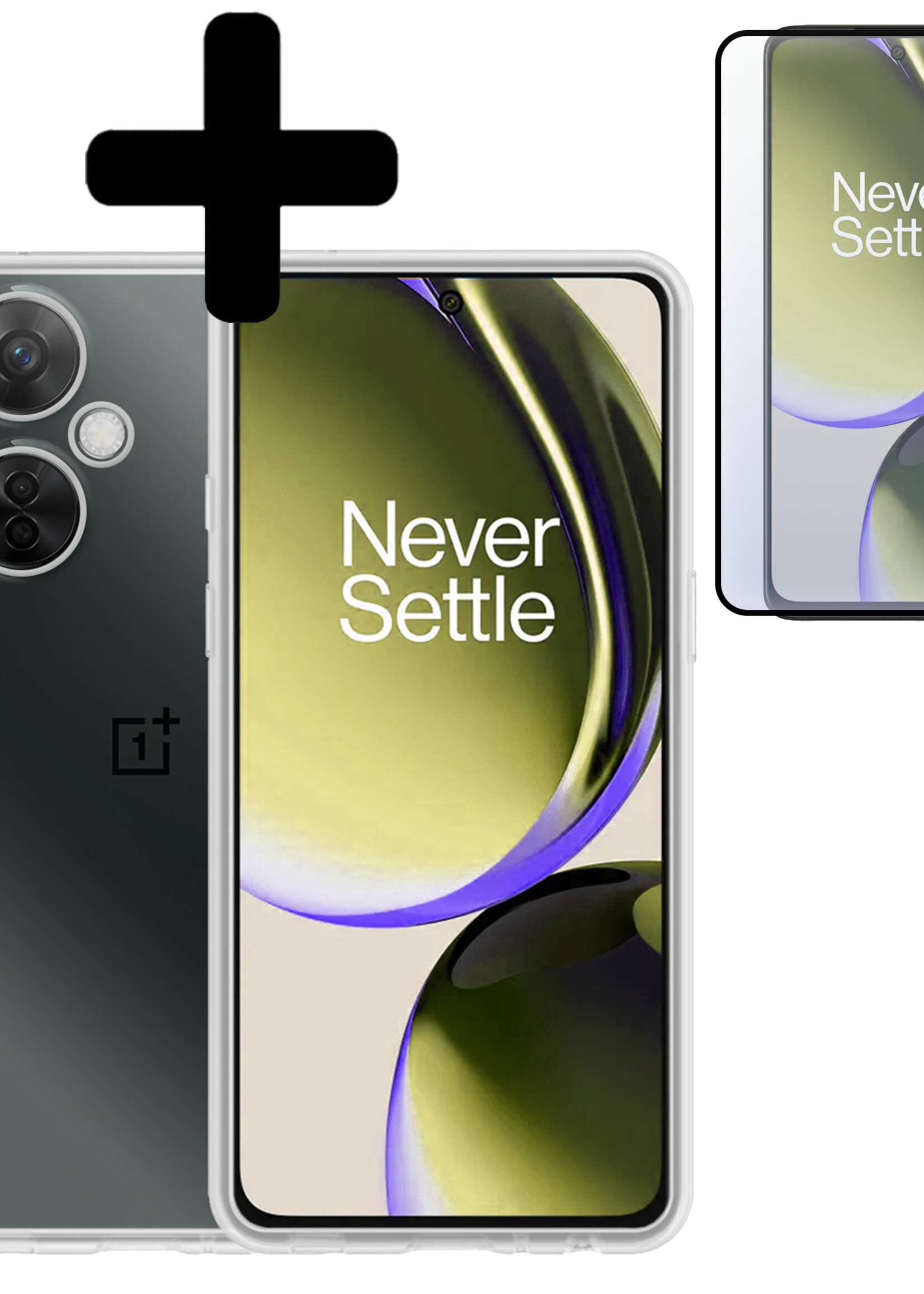 LUQ Hoesje Geschikt voor OnePlus Nord CE 3 Lite Hoesje Siliconen Case Met Screenprotector - Hoes Geschikt voor OnePlus Nord CE 3 Lite Hoes Siliconen - Transparant