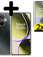 LUQ LUQ OnePlus Nord CE 3 Lite Hoesje Siliconen Met 2x Screenprotector - Transparant