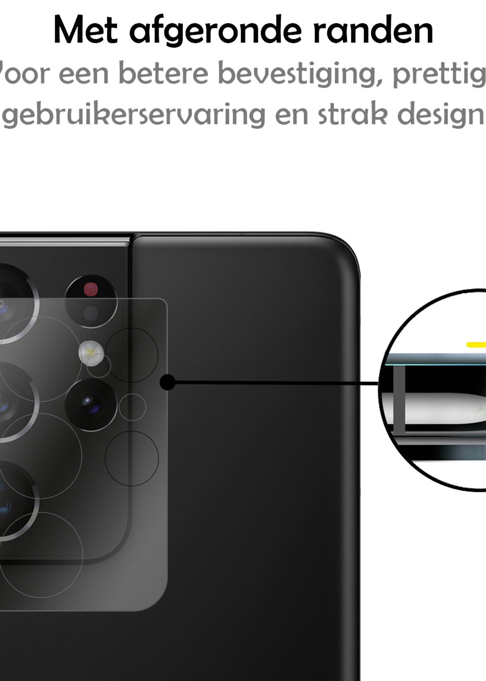 LUQ Screenprotector Geschikt voor Samsung S21 Ultra Camera Screenprotector Tempered Glass - Screenprotector Geschikt voor Samsung Galaxy S21 Ultra Screenprotector Camera Screenprotector - 2 Stuks