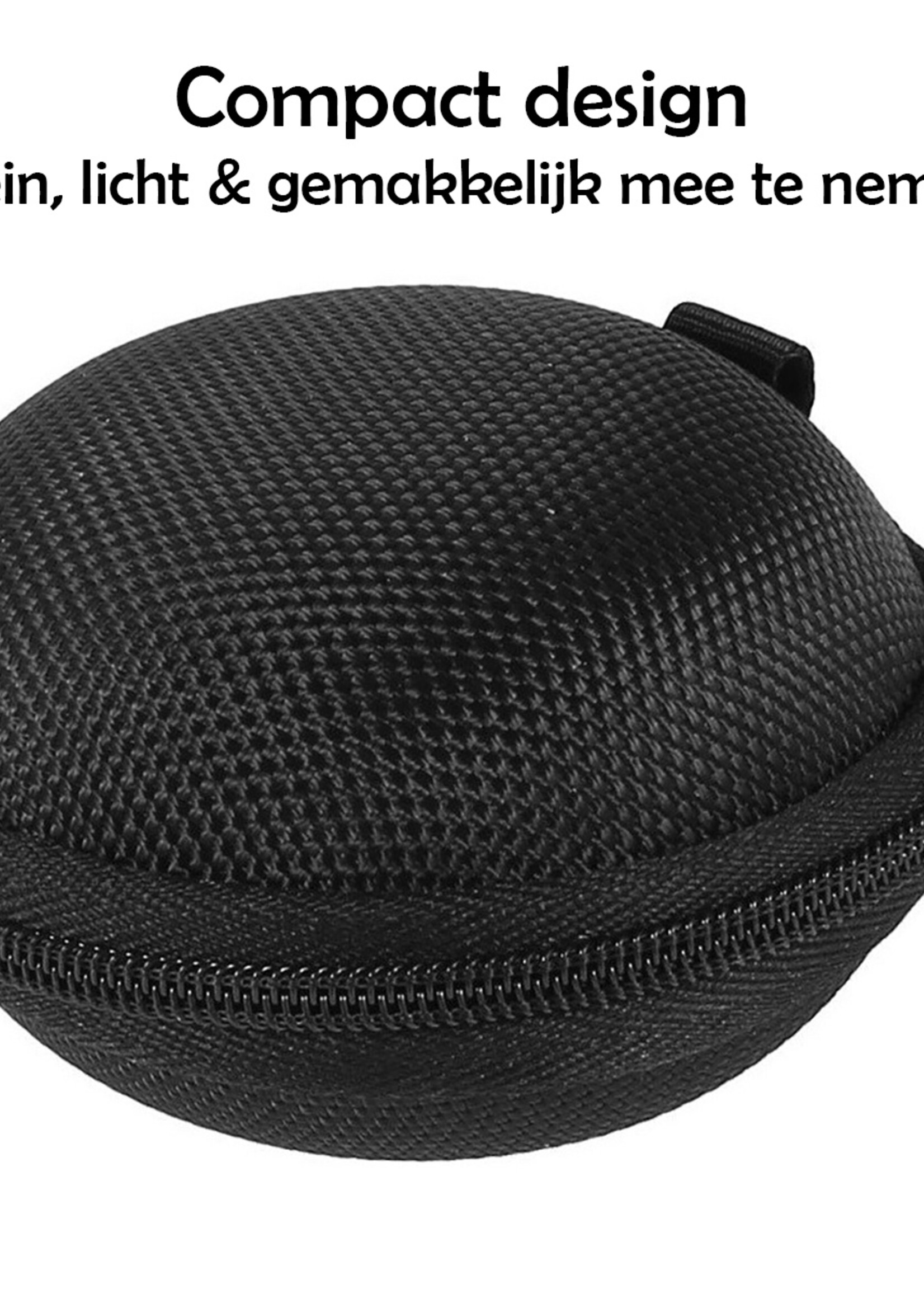 LUQ Opberg Etui Voor Oordopjes - Nylon Hoesje voor Oortjes Met Rits - Zwart