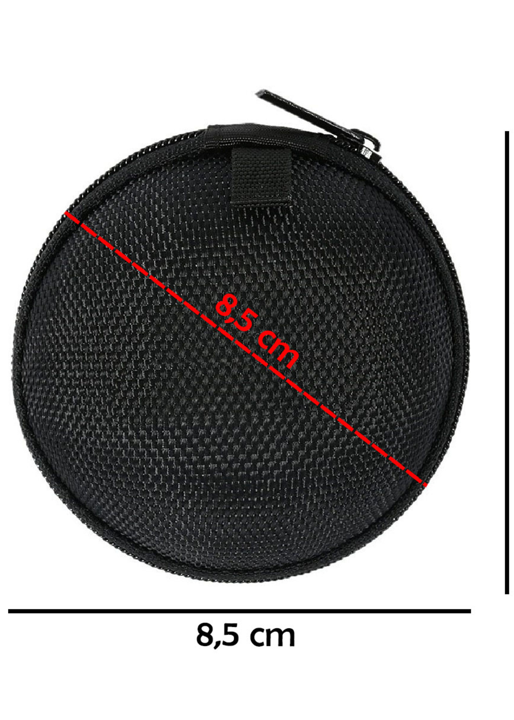 LUQ Opberg Etui Voor Oordopjes - Nylon Hoesje voor Oortjes Met Rits - Zwart