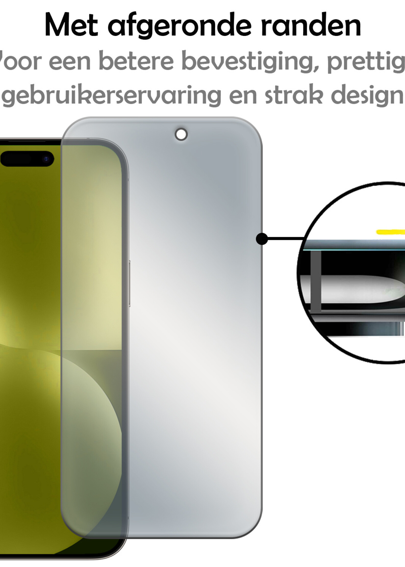 LUQ Screenprotector Geschikt voor iPhone 15 Privacy Screenprotector Bescherm Glas - Privacy Screenprotector Geschikt voor iPhone 15 Screenprotector Glas - 3 Stuks