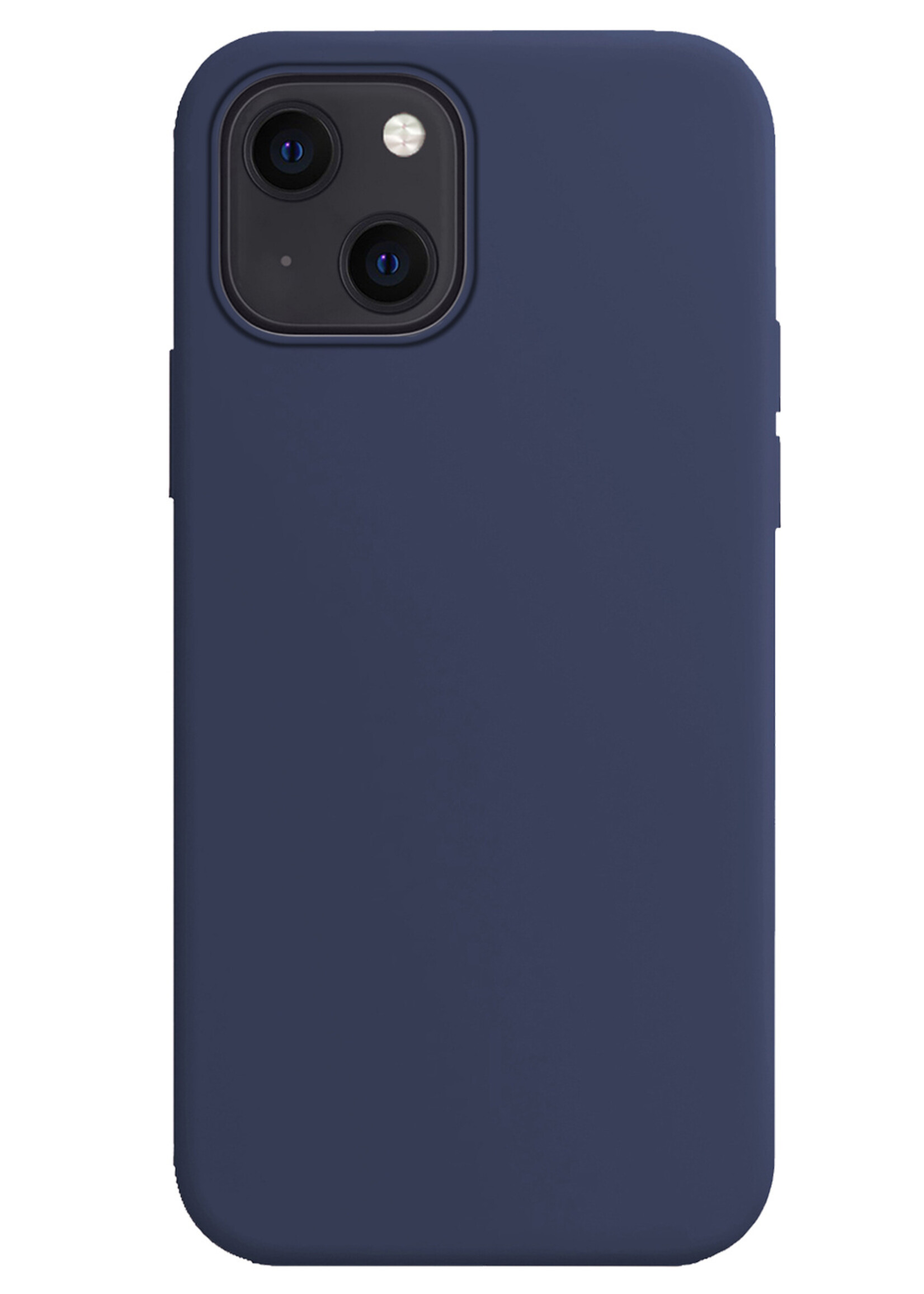 LUQ Hoesje Geschikt voor iPhone 15 Hoesje Siliconen Case - Hoes Geschikt voor iPhone 15 Hoes Siliconen - Donkerblauw