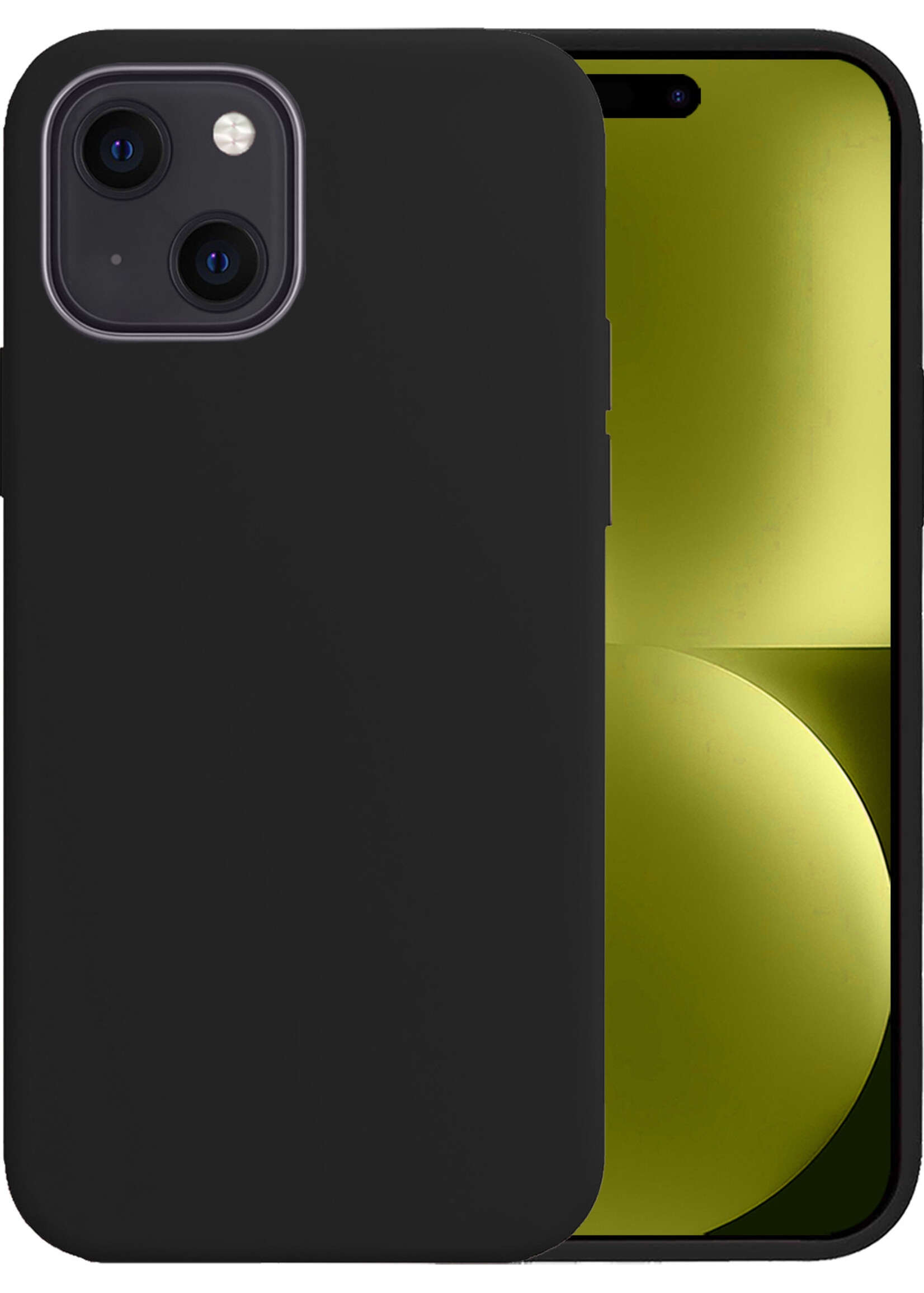 LUQ Hoesje Geschikt voor iPhone 15 Hoesje Siliconen Case - Hoes Geschikt voor iPhone 15 Hoes Siliconen - Zwart