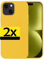 LUQ LUQ iPhone 15 Hoesje Siliconen - Geel - 2 PACK