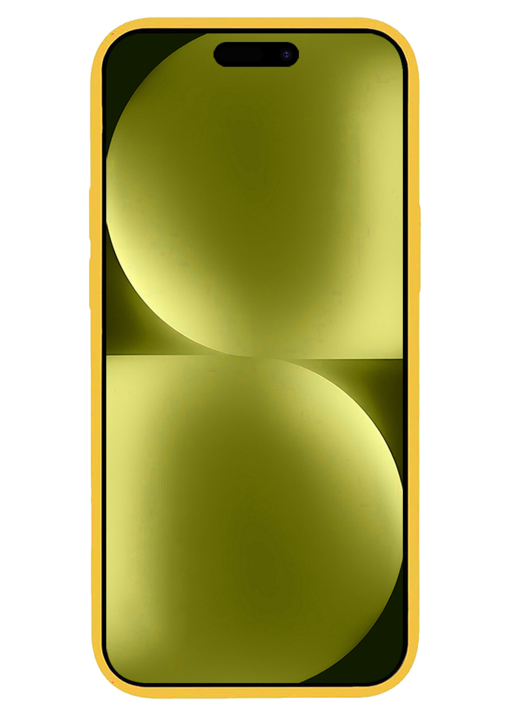 LUQ Hoesje Geschikt voor iPhone 15 Hoesje Siliconen Case - Hoes Geschikt voor iPhone 15 Hoes Siliconen - Geel - 2 Stuks
