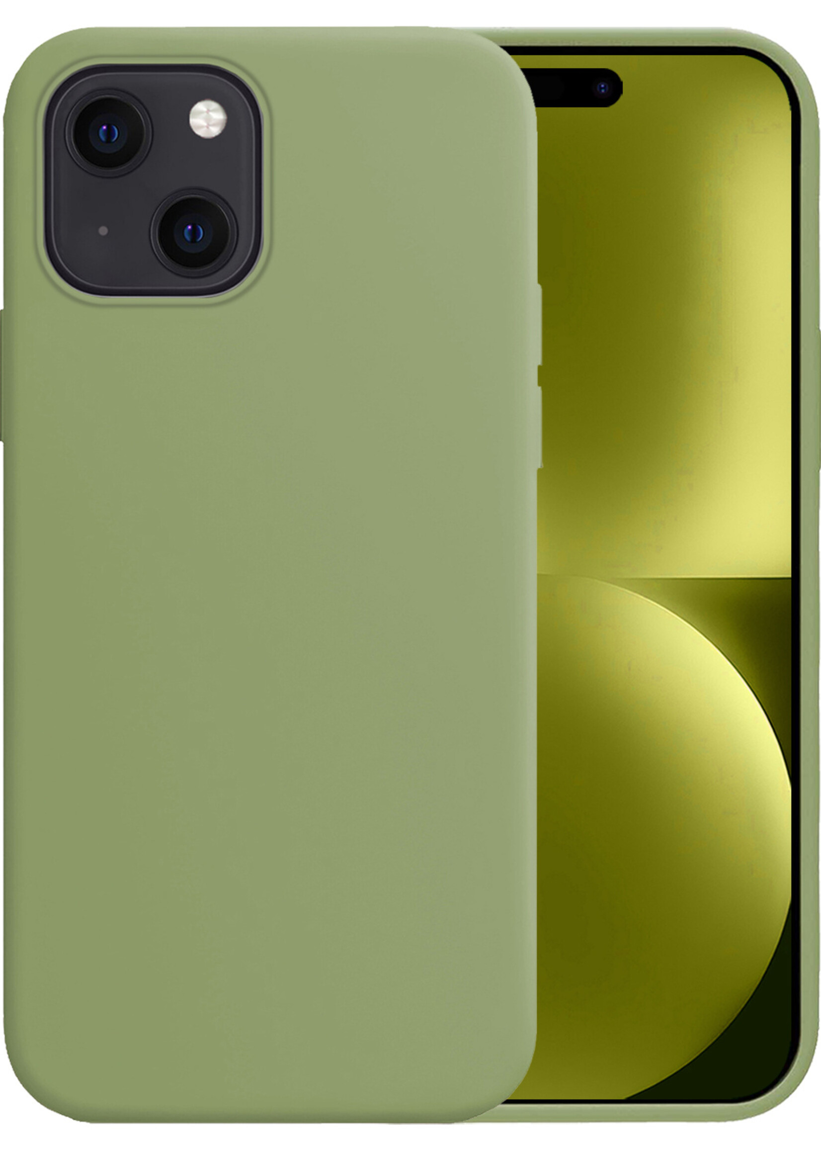 LUQ Hoesje Geschikt voor iPhone 15 Plus Hoesje Siliconen Case - Hoes Geschikt voor iPhone 15 Plus Hoes Siliconen - Groen