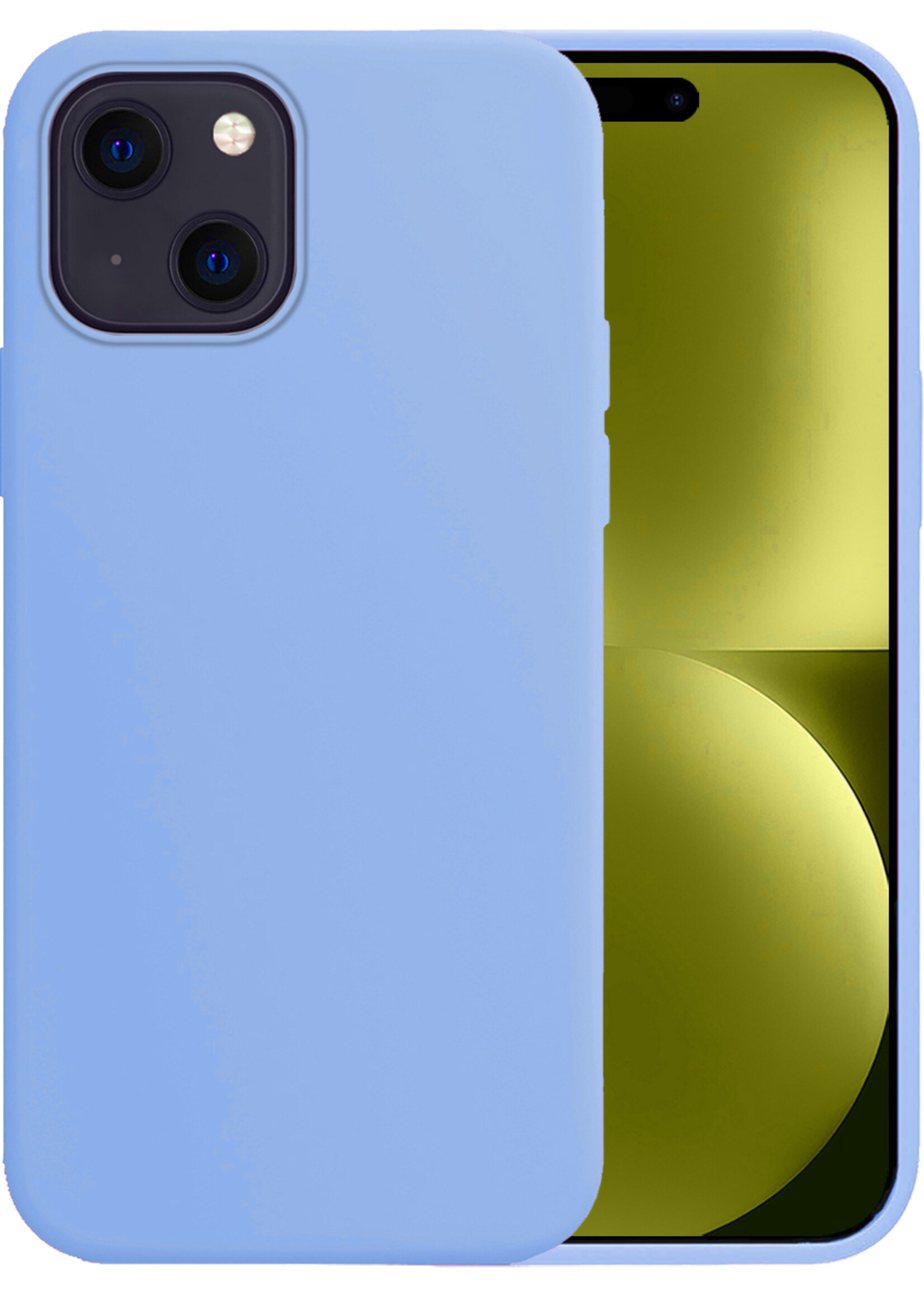 LUQ Hoesje Geschikt voor iPhone 15 Plus Hoesje Siliconen Case - Hoes Geschikt voor iPhone 15 Plus Hoes Siliconen - Lichtblauw