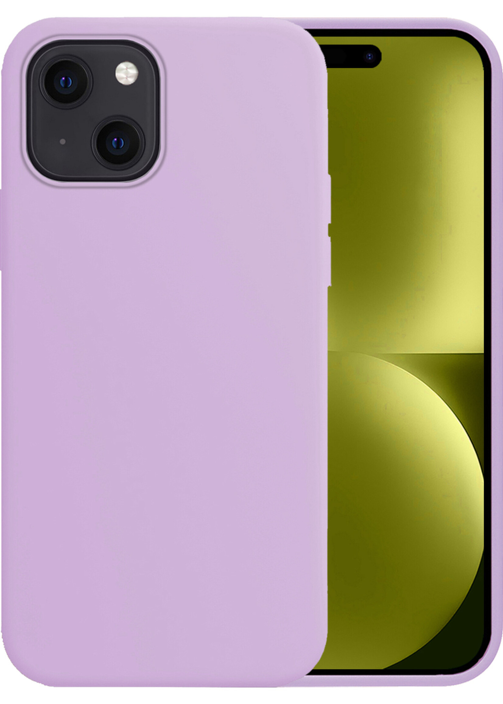 LUQ Hoesje Geschikt voor iPhone 15 Plus Hoesje Siliconen Case - Hoes Geschikt voor iPhone 15 Plus Hoes Siliconen - Lila