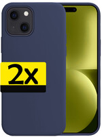 LUQ LUQ iPhone 15 Plus Hoesje Siliconen - Donkerblauw - 2 PACK