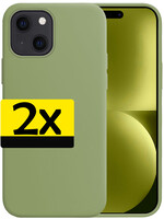 LUQ LUQ iPhone 15 Plus Hoesje Siliconen - Groen - 2 PACK