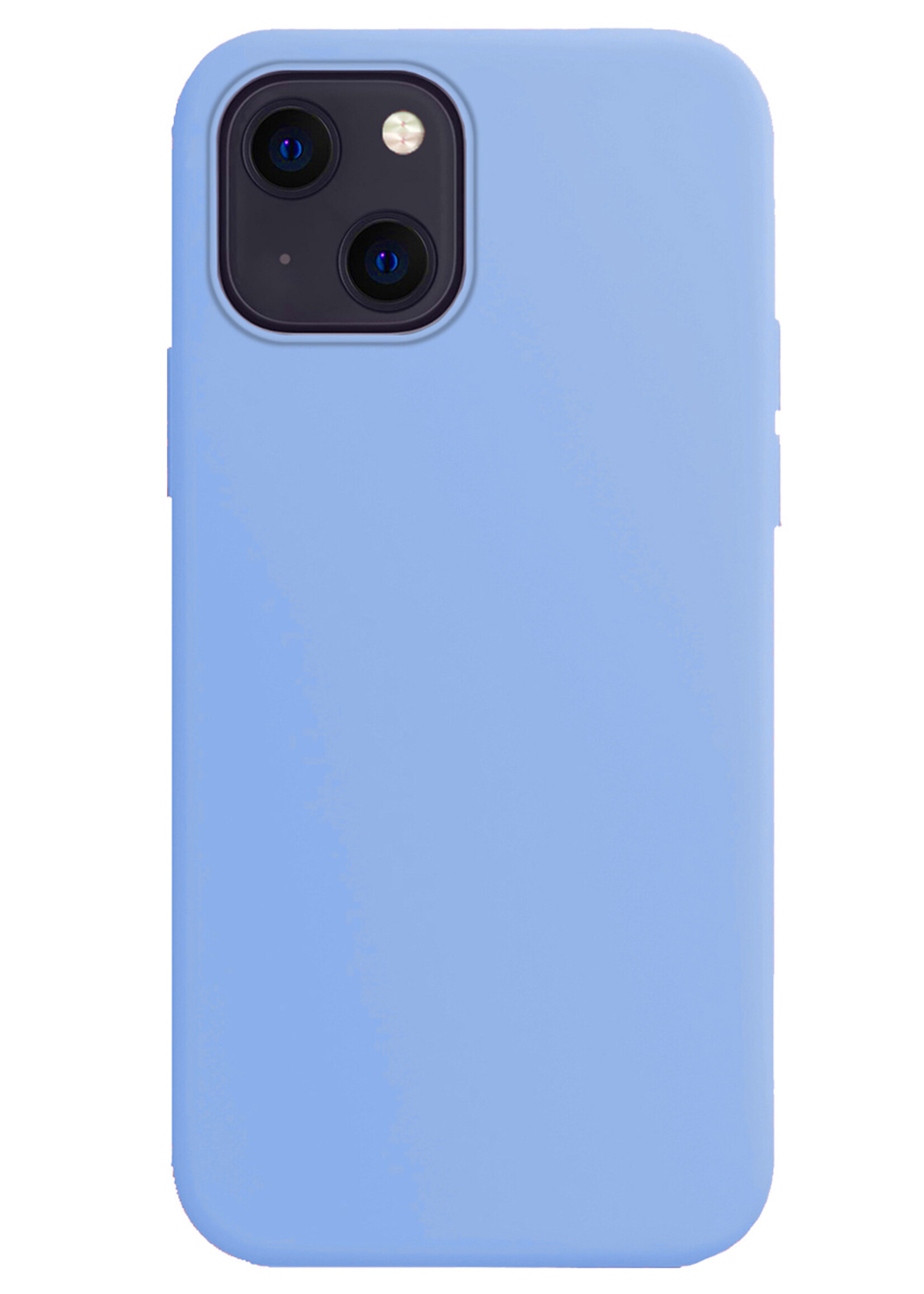 LUQ Hoesje Geschikt voor iPhone 15 Plus Hoesje Siliconen Case - Hoes Geschikt voor iPhone 15 Plus Hoes Siliconen - Lichtblauw - 2 Stuks