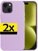 LUQ LUQ iPhone 15 Plus Hoesje Siliconen - Lila - 2 PACK