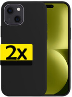 LUQ LUQ iPhone 15 Plus Hoesje Siliconen - Zwart - 2 PACK