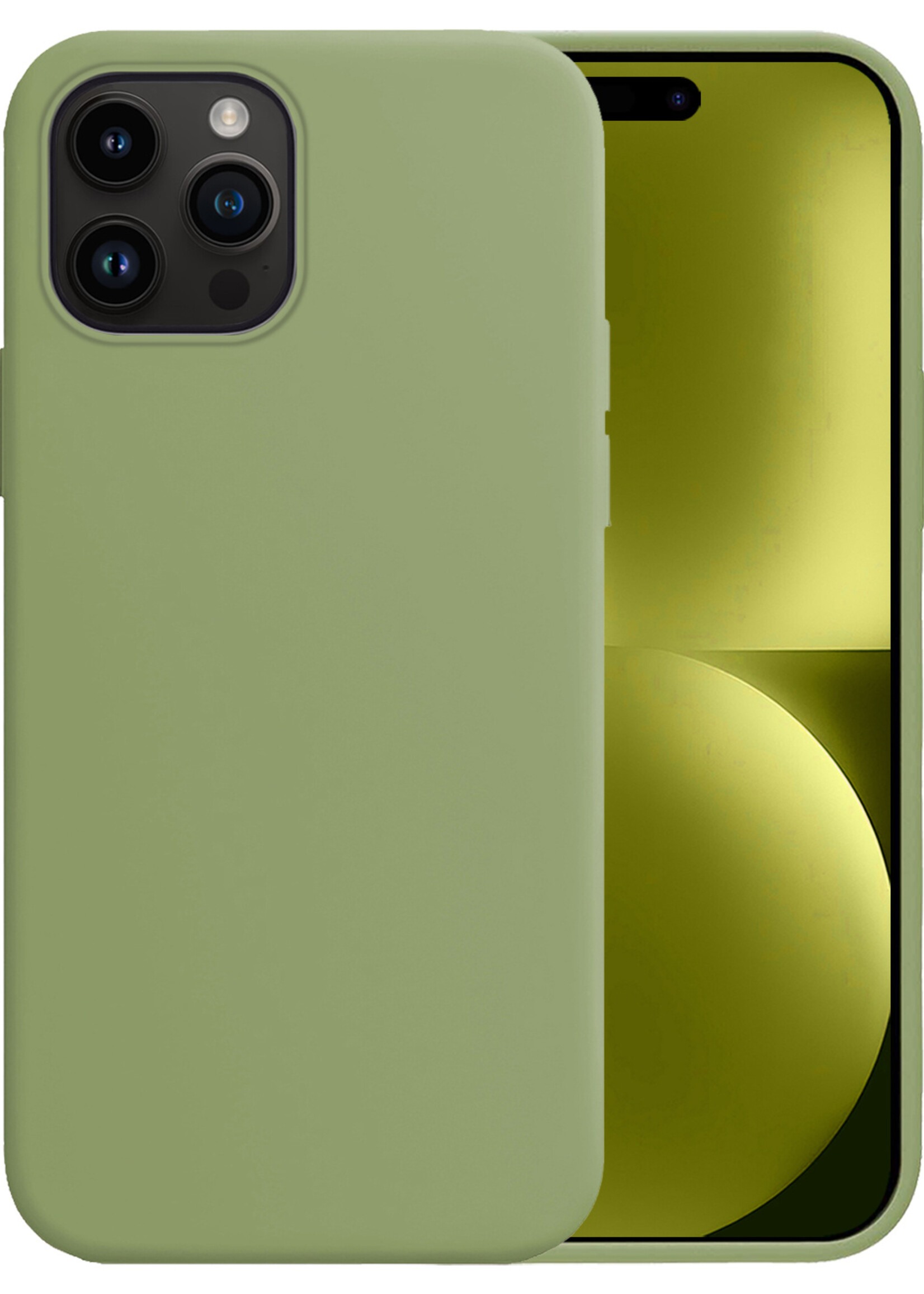 LUQ Hoesje Geschikt voor iPhone 15 Pro Hoesje Siliconen Case - Hoes Geschikt voor iPhone 15 Pro Hoes Siliconen - Groen