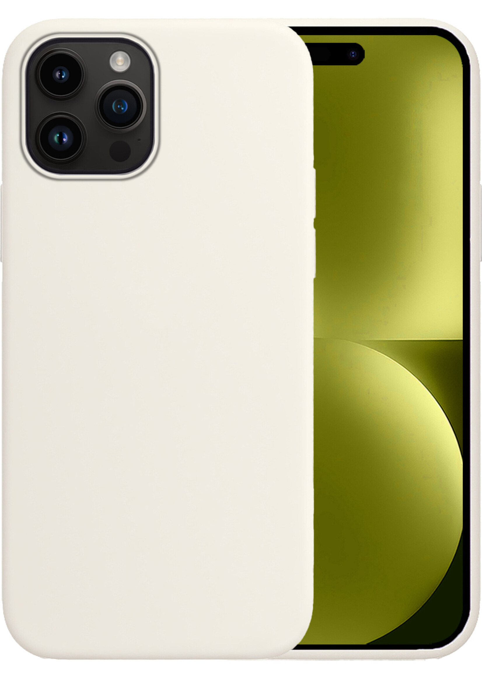 LUQ Hoesje Geschikt voor iPhone 15 Pro Hoesje Siliconen Case - Hoes Geschikt voor iPhone 15 Pro Hoes Siliconen - Wit