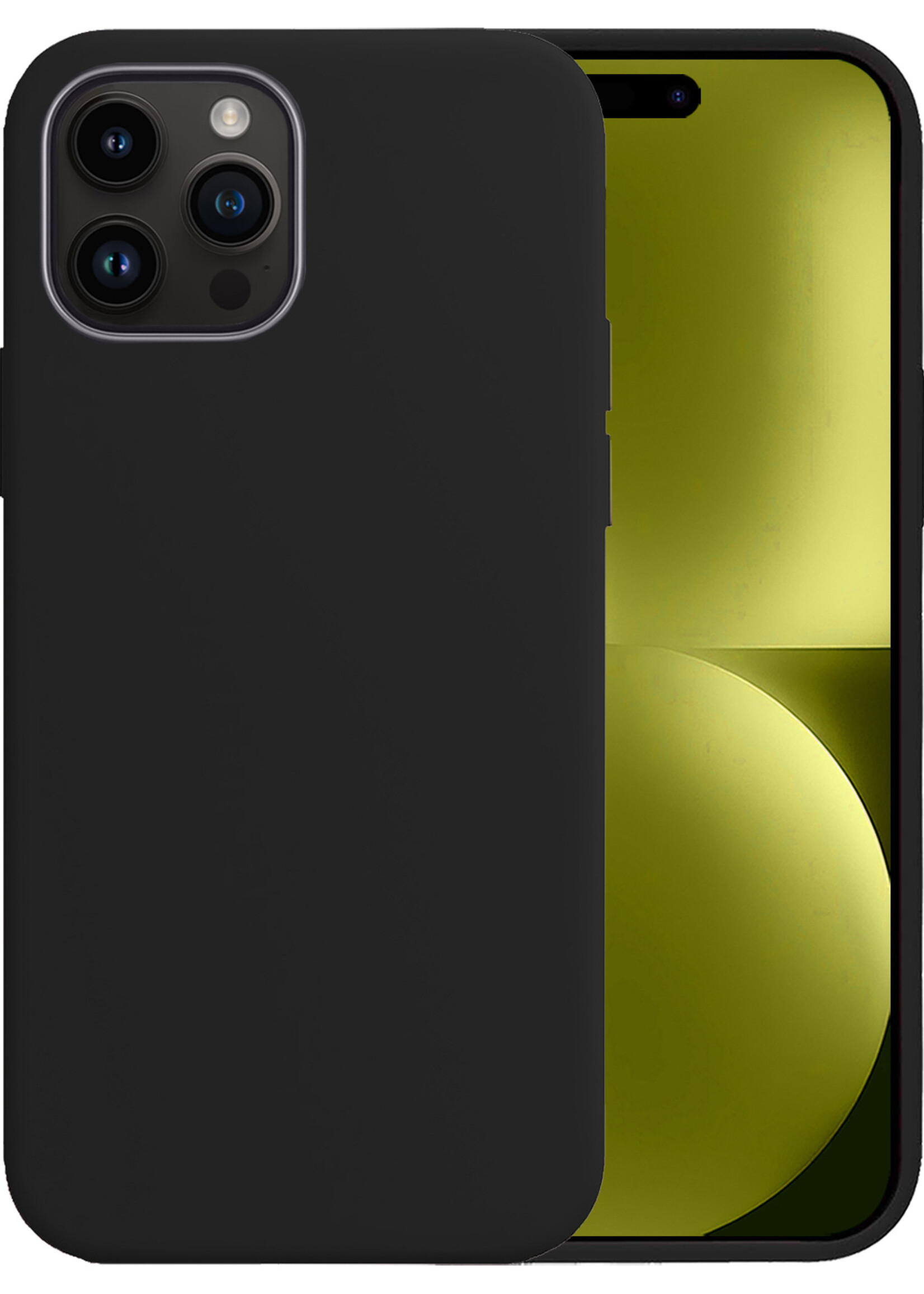 LUQ Hoesje Geschikt voor iPhone 15 Pro Hoesje Siliconen Case - Hoes Geschikt voor iPhone 15 Pro Hoes Siliconen - Zwart