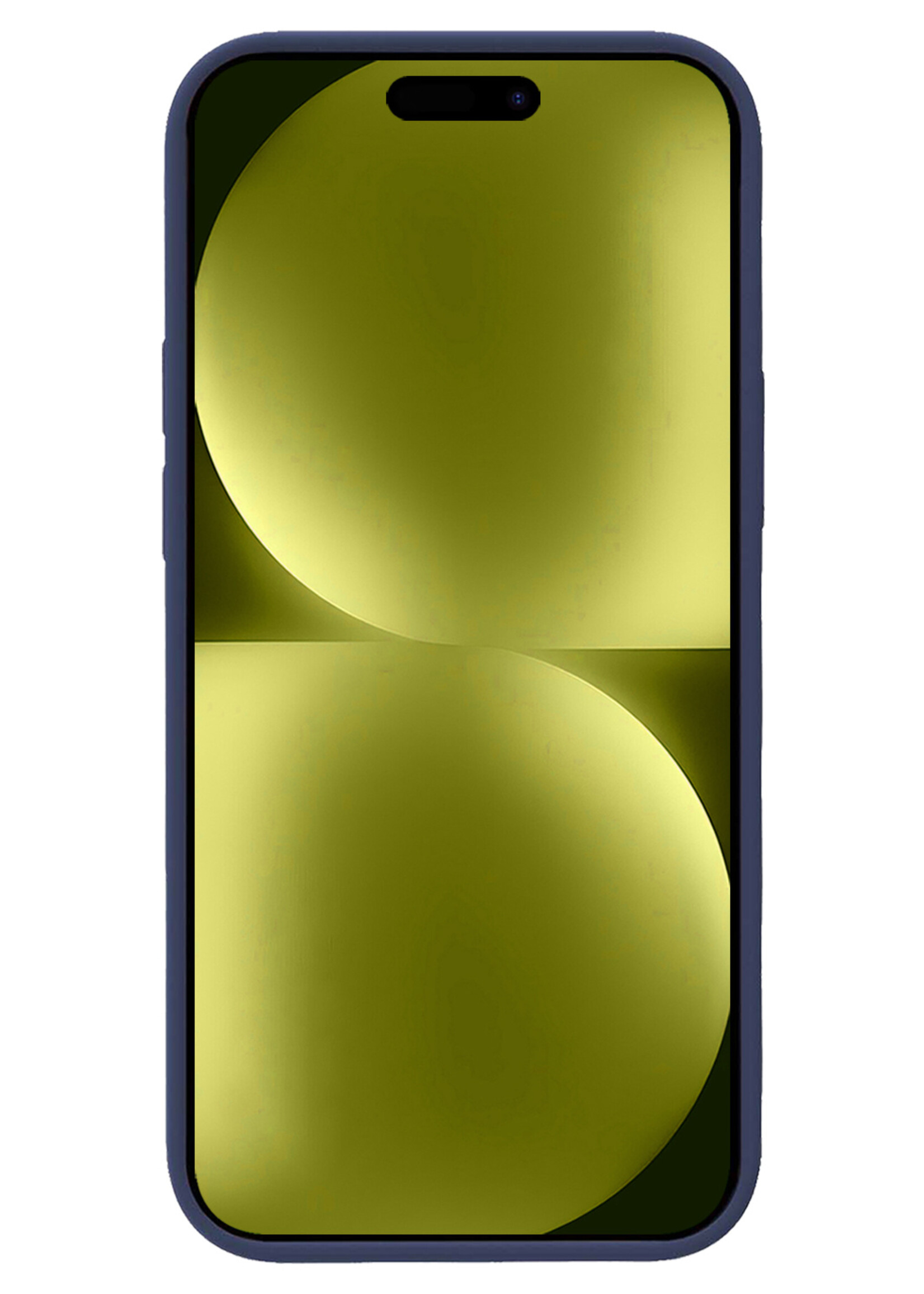 LUQ Hoesje Geschikt voor iPhone 15 Pro Hoesje Siliconen Case - Hoes Geschikt voor iPhone 15 Pro Hoes Siliconen - Donkerblauw - 2 Stuks