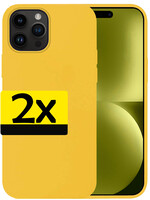 LUQ LUQ iPhone 15 Pro Hoesje Siliconen - Geel - 2 PACK