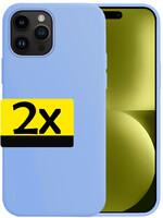 LUQ LUQ iPhone 15 Pro Hoesje Siliconen - Lichtblauw - 2 PACK