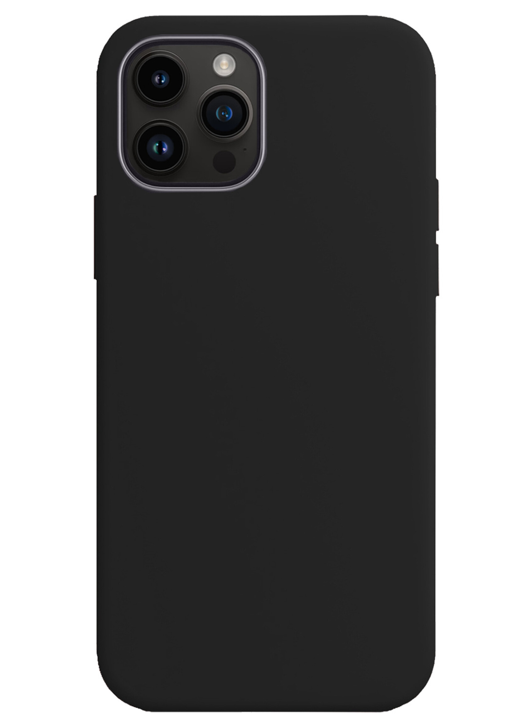 LUQ Hoesje Geschikt voor iPhone 15 Pro Max Hoesje Siliconen Case - Hoes Geschikt voor iPhone 15 Pro Max Hoes Siliconen - Zwart