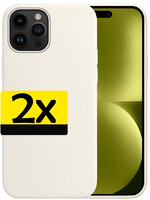 LUQ LUQ iPhone 15 Pro Max Hoesje Siliconen - Wit - 2 PACK