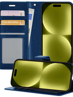 LUQ LUQ iPhone 15 Plus Hoesje Bookcase - Donkerblauw